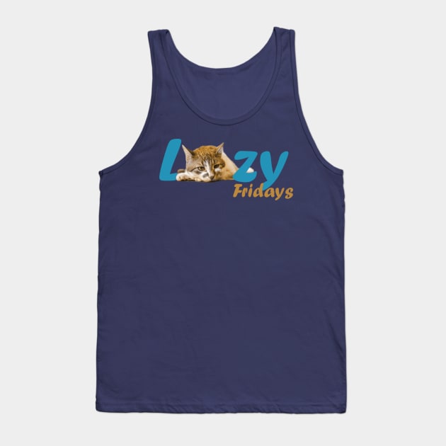 Lazy Cat Fridays Tank Top by Czajnikolandia